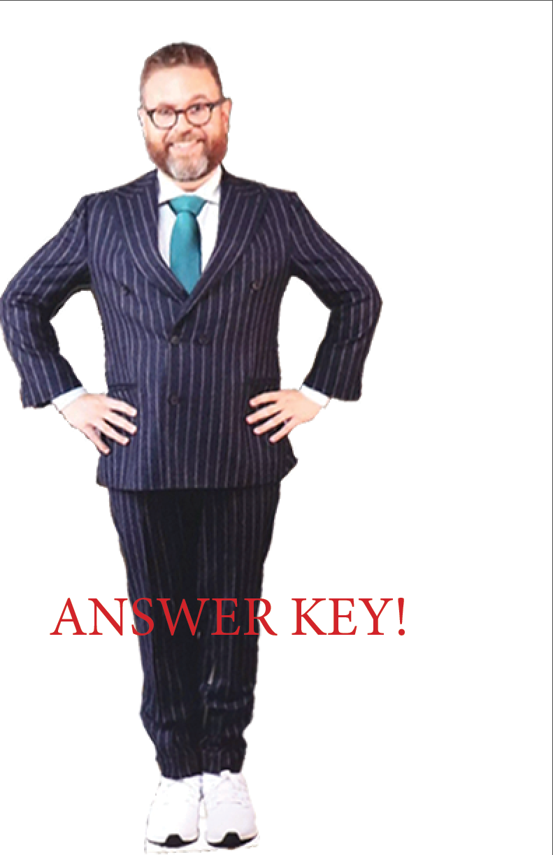I've Been Here The Whole Time! Answer Key